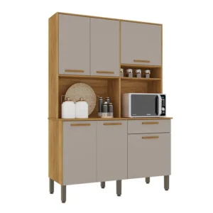 Armário Salleto New Siena kit cozinha - Cinamomo / Off White