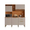 Armário Salleto New Topazio kit cozinha – Cinamomo / Off White