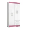 Guarda roupa Notavel NT6010 - Branco New / Rosa