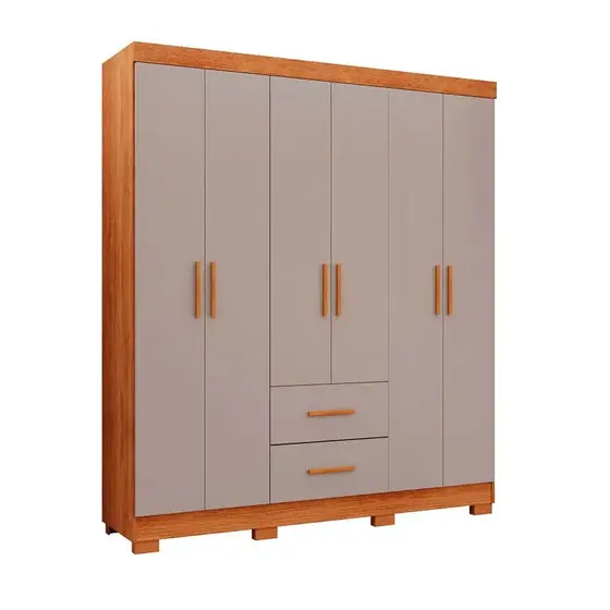 Guarda roupa Salleto Estrela Premium 6portas - Cinamomo / Off White