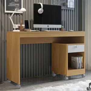 Mesa p/ computador Valdemoveis Giga - Cinamomo / Off White