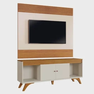 Painel com Rack Mavaular Sevilha - Naturalle / Off White