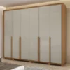 Guarda roupa Lopas Imperatore 2023 6portas - Amêndoa Clean / Off White