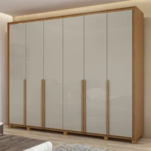 Guarda roupa Lopas Imperatore 2023 6portas - Amêndoa Clean / Off White
